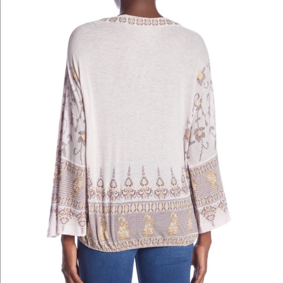 New! FREE PEOPLE Lilac Medallion Print Top - Picture 2 of 5